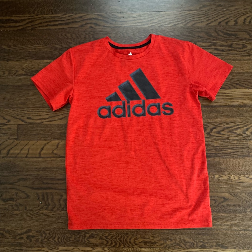 Adidas Kids Red and Black Short Sleeve Tee 14/16 L